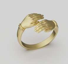 manos anillo oro Boda compromiso amor Arte plata imprimible joya libra esterlina Moda joyería anillos 3d print model - Mito3D