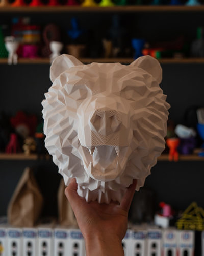hanging bear head poly lowpoly tixen decor geometric design readytoprint 3dprint 3dpriting 3dprinter hang house 3D print model - Mito3D