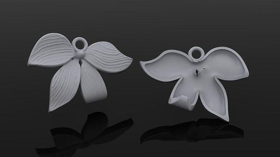 pendaison fleurs nature art fleur belle plante bijoux or pendentif pendentifs luxe platine décor imprimable 3d print model - Mito3D