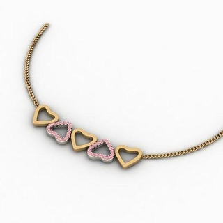 hanging gold necklace hearts diamonds pendant jewelry jewellery diamond silver printable 3dmatrix 3drhino hearth gem pendants 3d print model - Mito3D
