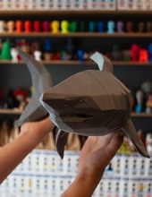 colgando escuela politécnica tiburón lowpoly decoración animal gancho percha mural pared tixen listo imprimir 3mf casa 3d print model - Mito3D