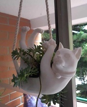 hanging tom planter cat kitten art house plant animal sculpture pet decor 3d print model - Mito3D