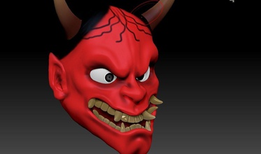 hannya şeytan maske oni japonya anime 2020 sanat heykeller 3d print model - Mito3D