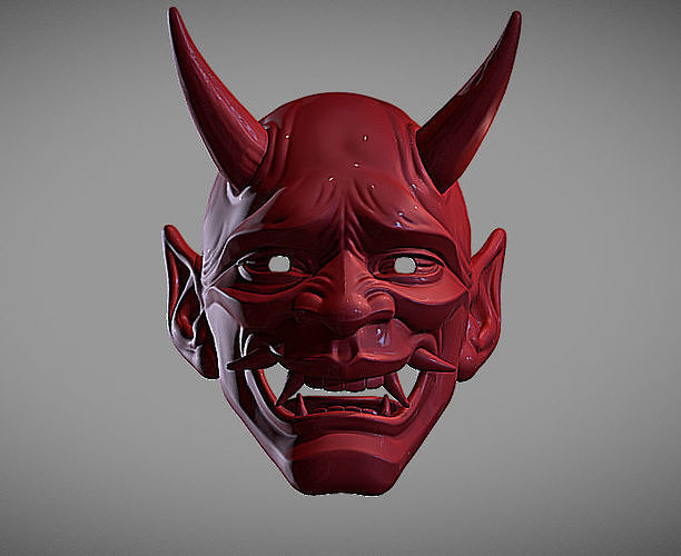 hannya mask demonic heritage japan samurai art sculptures 3D print model - Mito3D