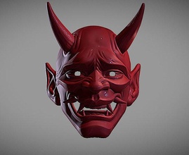 hannya mascarar demoníaco herança japão samurai arte esculturas 3d print model - Mito3D