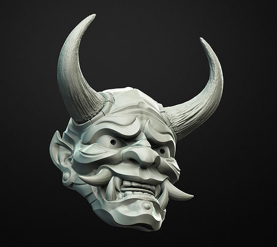 hannya maske anhänger magnet 2 oni samurai japanisch sammlung dekoration cosplay maskerade spiel festival dämon mythen geist tsushima kühlschrank kunst fantasie fiktiv kreatur schmuck 3D print model - Mito3D