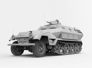 hanomag sd kfz 251 ausf a gunner mg-34 army military war vehicle weapon infantry armor mg 34 kfz251 sdkfz251 ww2 armored track sonderkraftfahrzeug german hobby diy car automotive 3d print model - Mito3D