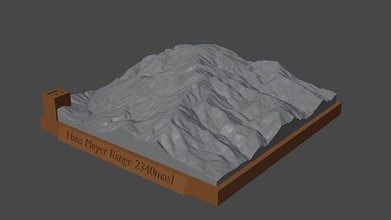 Hans Meyer gamme Montagne paysage volcan terrain environnement nature photogrammétrie élévation dem science 3d print model - Mito3D