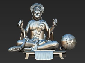 Hanumaan ji arte Projeto estátua escultura prêmio figura interior medalha hindu Deus homem campeão liga equipe decoração resumo contemporâneo ganhando utensílios domésticos esculturas 3d print model - Mito3D