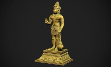 hanuman ji balaji dio indù indiano scimmia base bellissimo idolo 3d murti statua arte sculture 3d print model - Mito3D