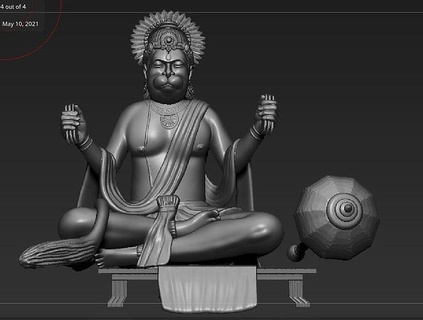Hanuman ji figura Arte escultura estatua personaje esculturas 3d print model - Mito3D