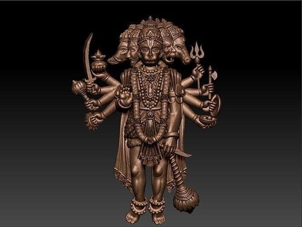 Hanuman ji 2d trasero hueco Arte tribal escultura antiguo estatua hanumanji figura Buda esculturas personaje Dios indio joyería joya colgantes 3d print model - Mito3D