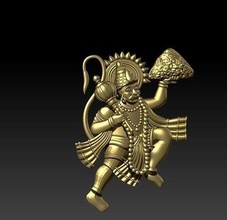 Hanuman ji 3d impresión modelo Arte ilustración figura fantasía hombre tradicional personaje mujer ficción estatua científico química Ciencias joyería joya colgantes 3d print model - Mito3D
