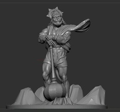 hanuman ji arrabbiato Dio statua ariete indiano arte sculture 3d print model - Mito3D
