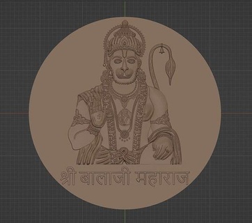 Hanuman ji monnaie soulagement conception Hanumanji Seigneur hanté Shiva Krishna laxmi Vishnu cnc modèle gemme goujat came bajrang bali wali badges art pièces 3d print model - Mito3D