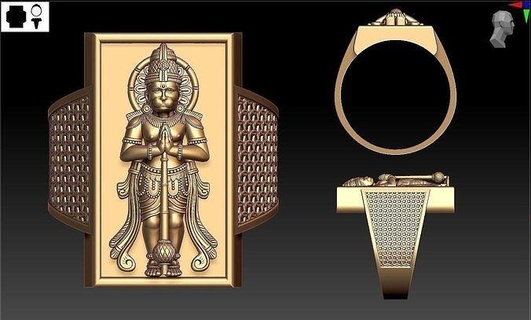 hanuman ji ring 3d print model human god hindu hand character religion hangman body jewelry bhagwanring hanumanring hanumanjiring man art 3d print model - Mito3D