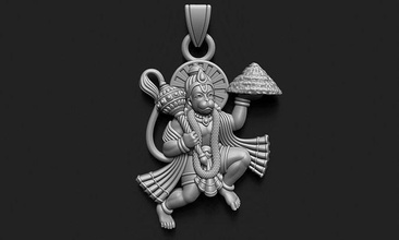 hanuman ji Dio bajrang bali bala scimmia India indù volare scultura sollievo bas cad stampabile statua arte sculture 3d print model - Mito3D
