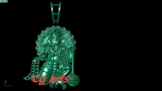 Hanuman médaillon Nouveau bijoux art personnage homme Dieu Sud hindou main bourreau Humain pendentifs 3d print model - Mito3D