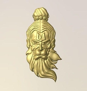 hanuman pendente oro argento stampabile statua Dio scultura arte religione gioielleria ciondoli 3d print model - Mito3D