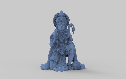 Hanuman Sitzung Hindu Hindugod Statue Skulptur Anhänger Gold murti Idol Bhagwan Herr Süd hängend Kunst Schmuck 3d print model - Mito3D