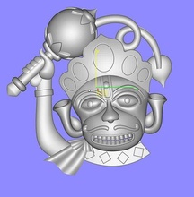 Hanumanji Rangpur cyborg science or bijoux pendentifs 3d print model - Mito3D