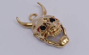 hanya gold jewelry art printable precious decoration pendants 3d print model - Mito3D