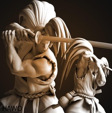 haohmaru samurai shodown juego guerrero lucha combate katana espada Arte esculturas 3d print model - Mito3D