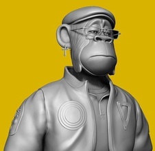hapebeast bust of monkey wearing glasses boredape bored ape nft metaverse illustration character games toys hypebeast 3d print model - Mito3D