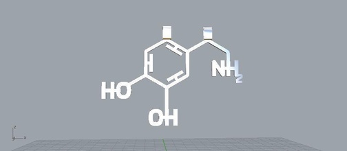 happiness molecule pendant - dopamine jewelry science chemistry pendants 3d print model - Mito3D