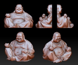 heureux bouddha religion art homme dieu l'amour spiritualité sculpture méditation idée sourire bonheur bijoux pendentifs 3d print model - Mito3D