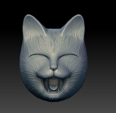 mutlu kedi maske folklor japonca trol canavar şeytanlar oni şeytan kötü iblis yaratık zombi fantezi kurgusal efsanevi efsane oyunlar oyuncaklar 3d print model - Mito3D