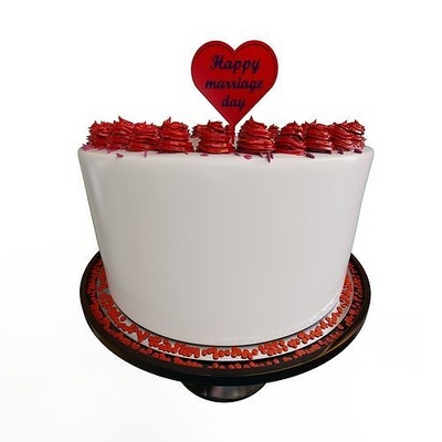 happy marriage day cake topper caketopper desset house kitchen dining 3d print model - Mito3D