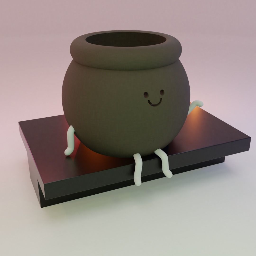 happy smile face planter box flower pot hobby diy 3D print model - Mito3D