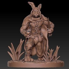 harengon thief rabbit bunny miniature game toy board tabletop animal beast monster fur creature dungeons dragons games toys 3d print model - Mito3D
