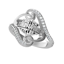 harley-davidson harley davidson ring diamonds fashion gold jewellery cad jewelry rings 3d print model - Mito3D