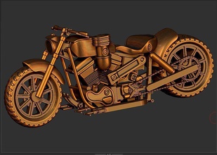 harley big motors art bike engine wheel motorbike machine vehicle davidson sculptures 3d print model - Mito3D