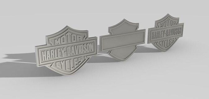 Harley Davidson logo conception décoration moto motard bas soulagement art panneaux logos 3d print model - Mito3D