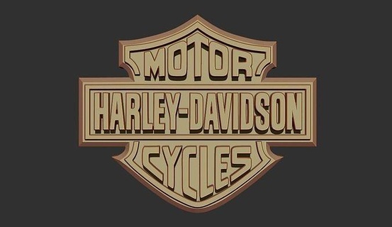 Harley Davidson logotipo esculpido escultura interior decoração doméstica woodclock acessórios motocicleta motor emblema st modelo pingente moto símbolo arte sinais logotipos 3d print model - Mito3D