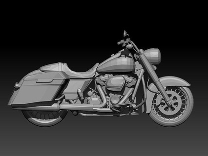 harley davidson road king motorcycle 3d model ready printing art design printable game 3d print model - Mito3D