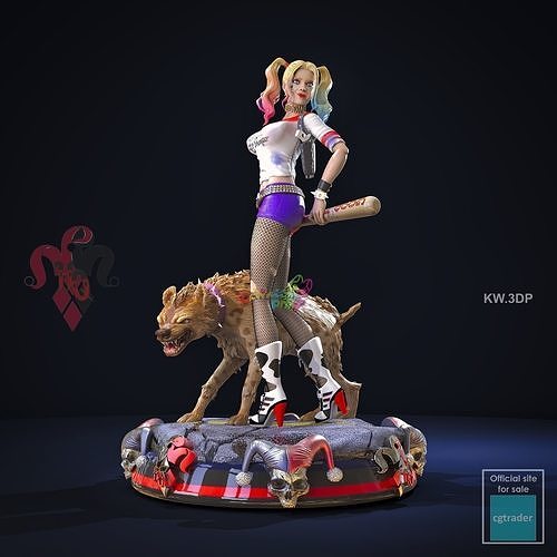 harley quinn dc batman femme super héros film jeu art sculptures 3D print model - Mito3D