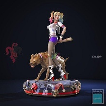 harley quinn dc batman kadın süper kahraman film oyun sanat heykeller 3d print model - Mito3D