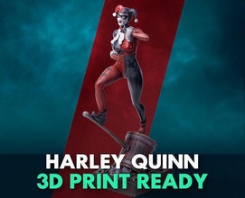 harley quinn 3d impresión listo 3dprint personaje hembra historietas juguetes mujer figura escultura personas figuritas arte sexy bonita estatua humano imprimible juegos 3d print model - Mito3D