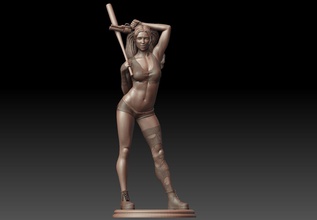 harley quinn 3d modell dc comics comic charakter büste statue 3dprint karikatur gotham joker batman mädchen weiblich frau skulptur schurke skulpturen kunst 3d print model - Mito3D