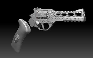 harley quinn cosplay revólver 3d modelo dc suporte jogos brinquedos 3d print model - Mito3D