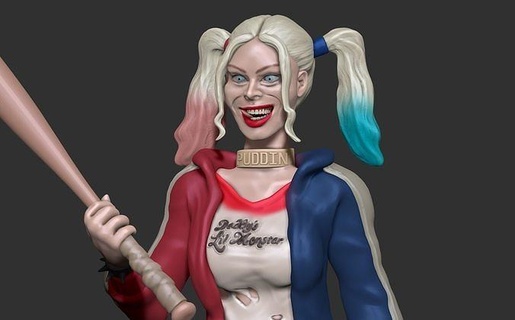 Harley Quinn intihar Tayfa hayran Sanat dijital 3d baskı karakter tasarımı modelleme dc DC Çizgi Romanları kız Kadın 3dprint margotrobbie fanart heykeller 3d print model - Mito3D