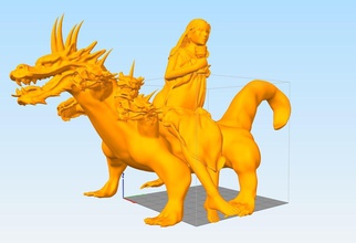 harlot on beast revelation apocalypse bible art sculptures 3d print model - Mito3D