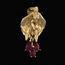 harpy pendant jewelry silver gold jewellery gem garnet myth predator bird monster horror pendants 3d print model - Mito3D