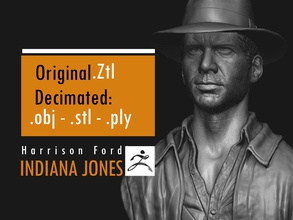 harrison ford indiana jones indy harrisonford archeology adventure film collectibles henry treasure hat games toys han solo 3d print model - Mito3D