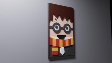 harry 3d portrait house painting fan potter wizard school home wall art hanging decor creative movie magic nerd geek people character 3d print model - Mito3D