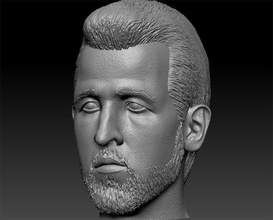 harry kane art le buste tête l'homme de sexe masculin soccer sportif l'athlète les sports sculptures 3d print model - Mito3D